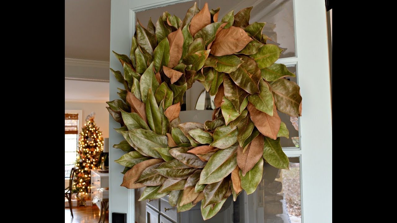 DIY Magnolia Leaf Wreath