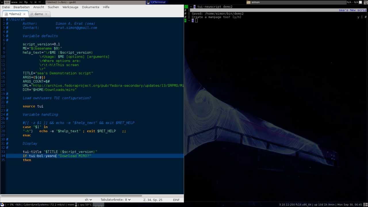 Text User Interface - newscript