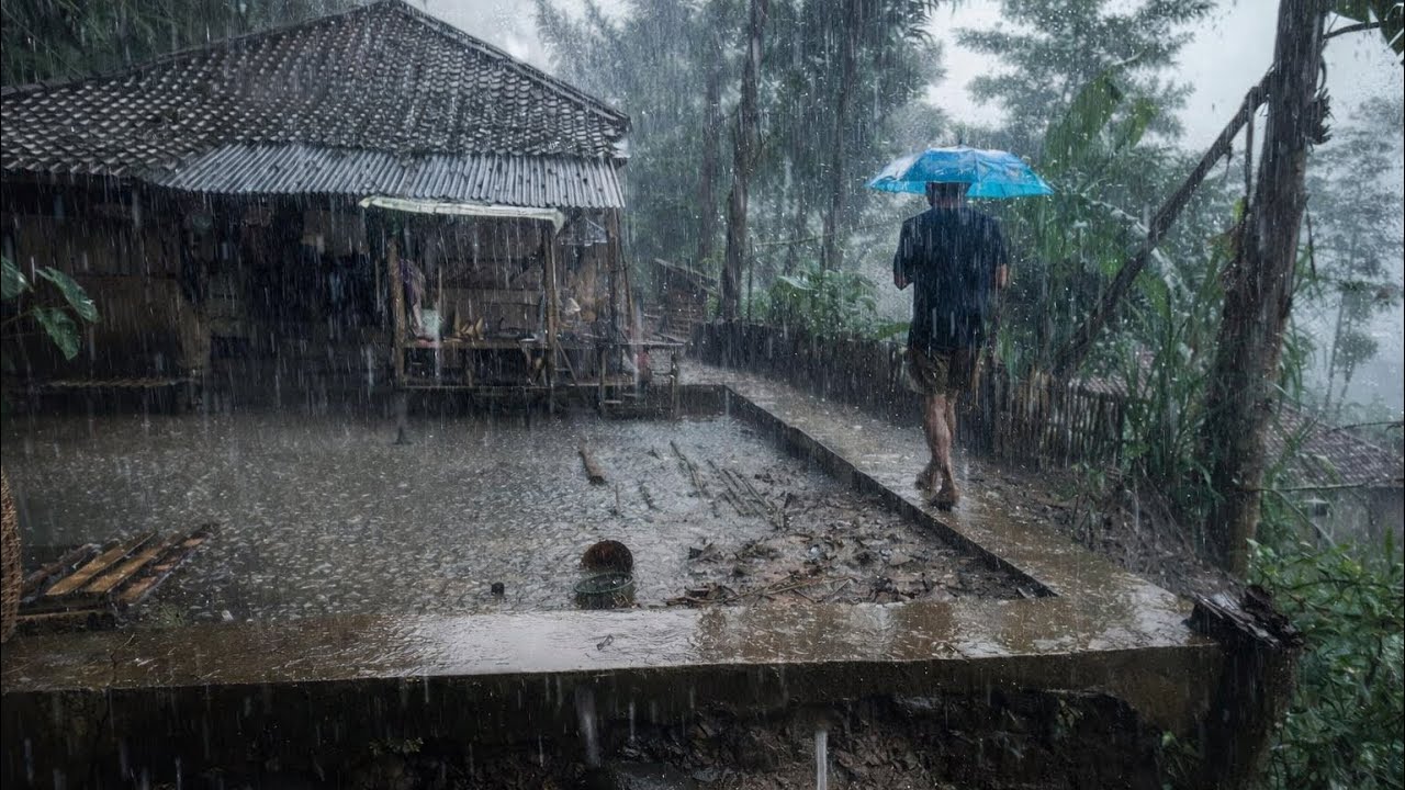 Syahdunya Hujan di Kampung‼️ Jalan Becek & Licin Bikin Warga Kepeleset 😱
