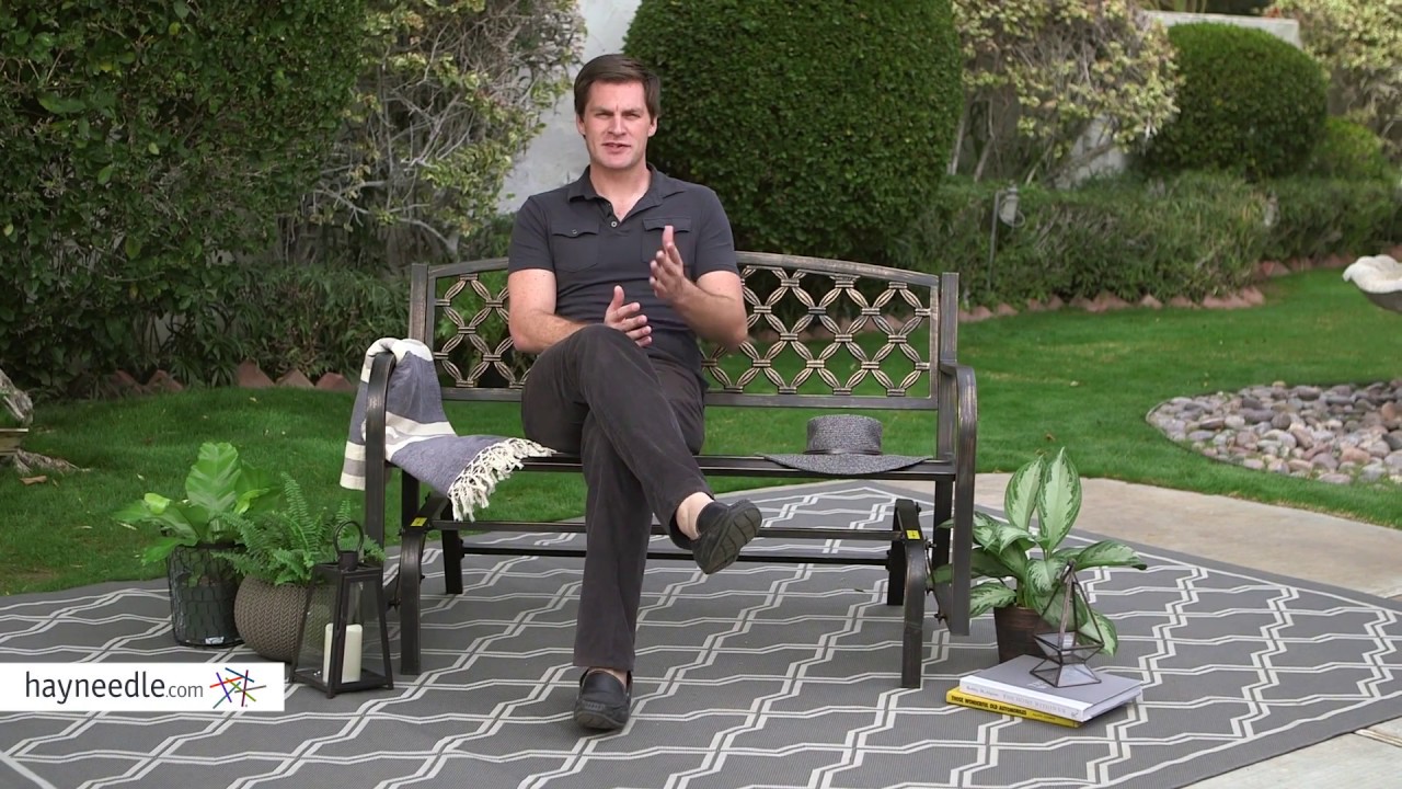 Coral Coast Crossweave Curved Back 4 ft. Metal Glider Bench - Product Review Video