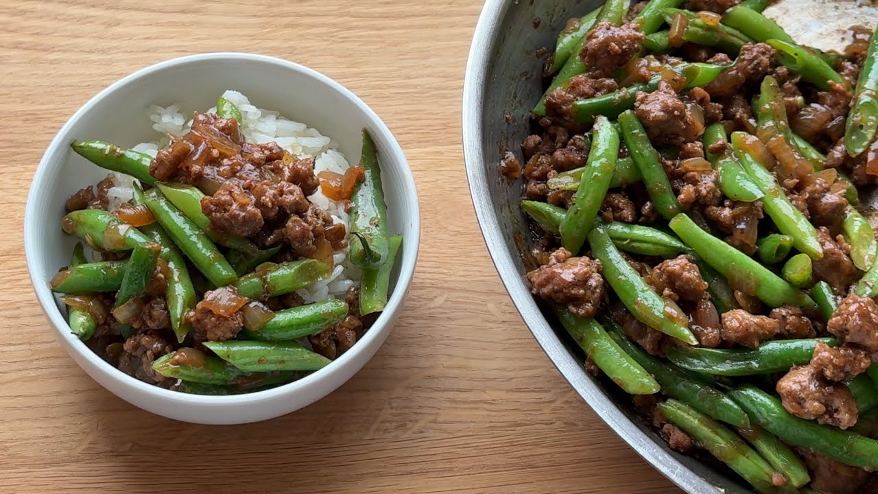 Sweet & Salty Ground Beef & Green Bean Stir Fry | Easy Weeknight Dinner
