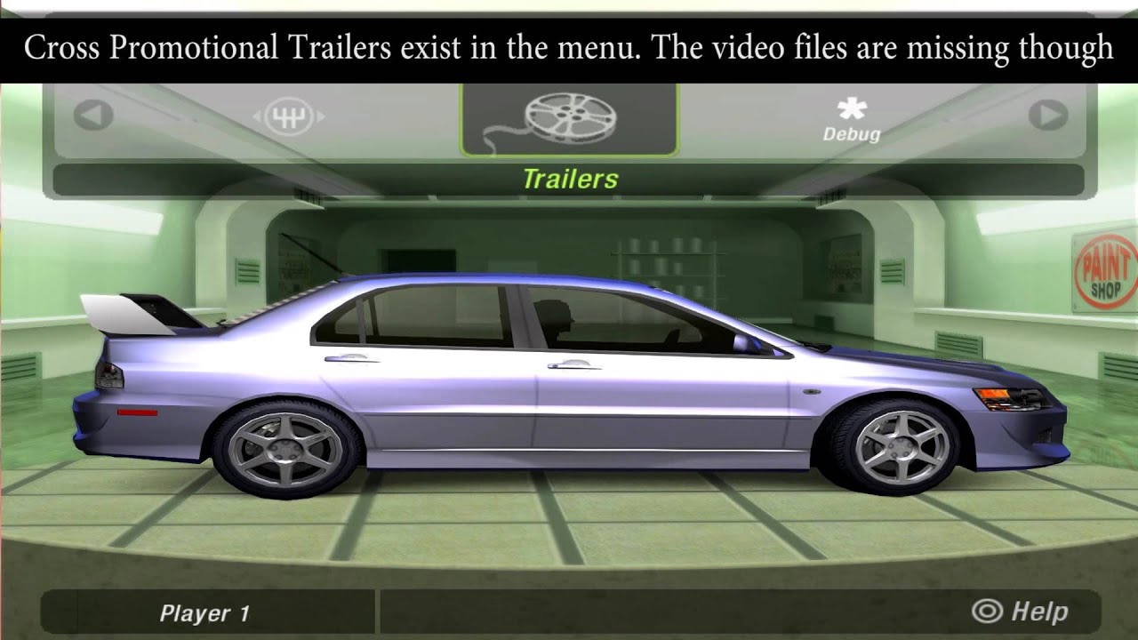 Need For Speed:Underground 2: beta main menu