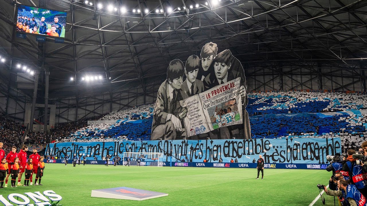 TIFO COMMUN VIRAGE SUD : OM 🆚 LIVERPOOL