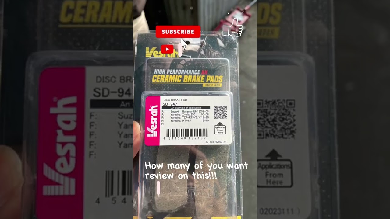 Vesrah Ceramic Break Pads for R15V3 #viomvlogs #yamaha #r15v3 #vesrah