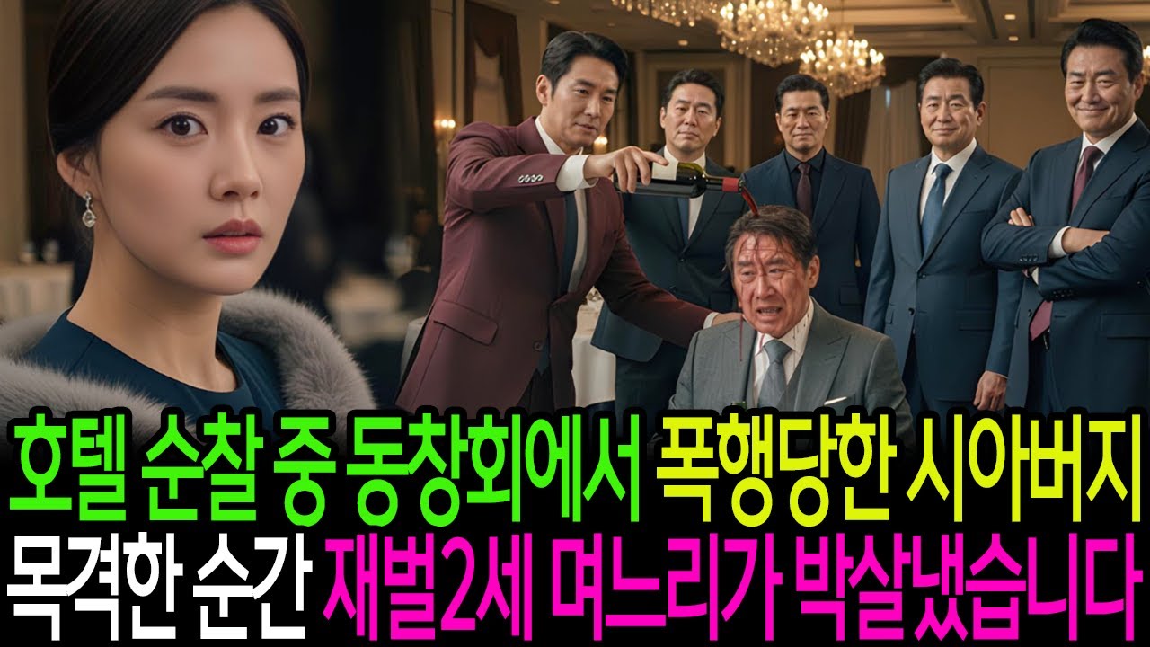 호텔 순찰 중 동창회에서 폭행당한 시아버지 목격한 순간, 재벌2세 며느리가 박살냈습니다
