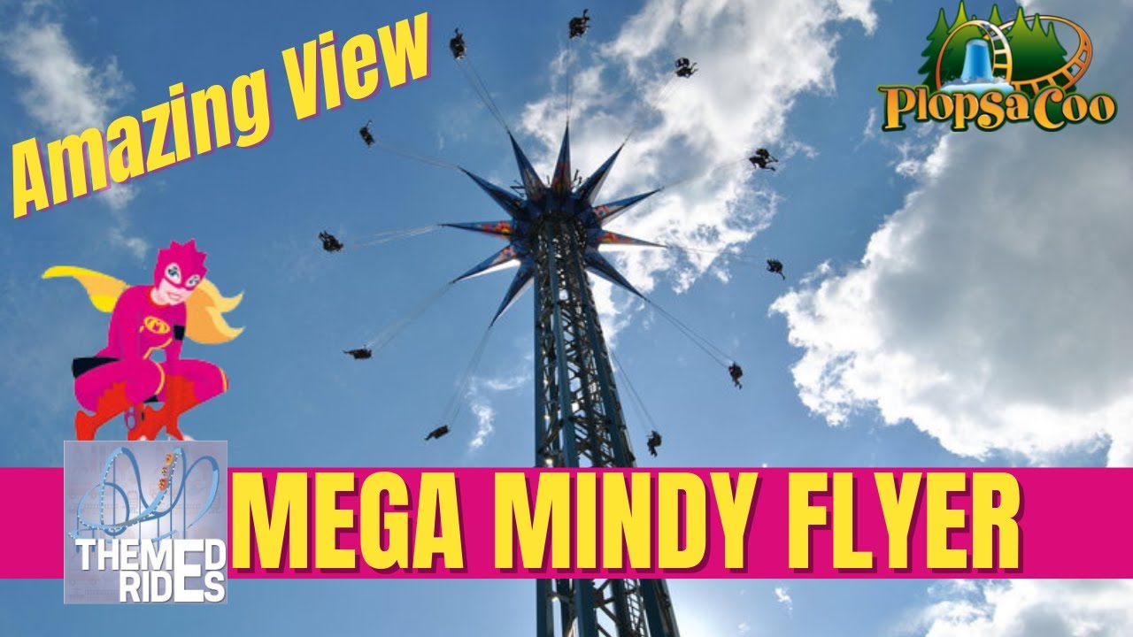 Flat Ride Mega Mindy Flyer Plopsa Coo - Star Flyer Fun Time Industries - Themed Rides onride - POV