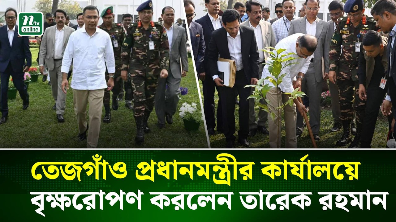 তেজগাঁও প্রধানমন্ত্রীর কার্যালয়ে বৃক্ষরোপণ করলেন তারেক রহমান | Tarique Rahman | PM | Office | NTV