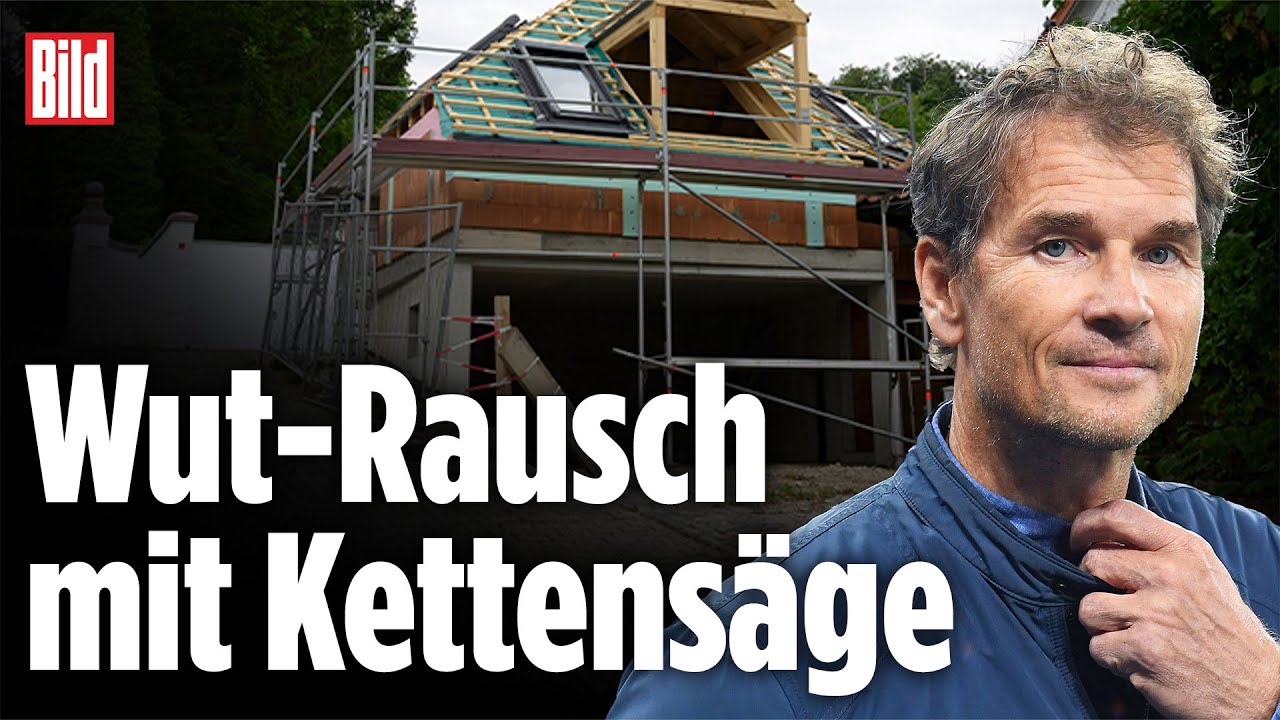 Jens Lehmann geht mit Kettensäge auf Nachbar-Garage los