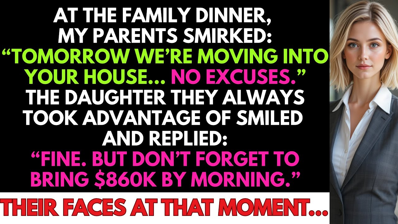 At The Family Dinner, My Parents Smirked: “Tomorrow We’re Moving Into Your House…” But I Already…