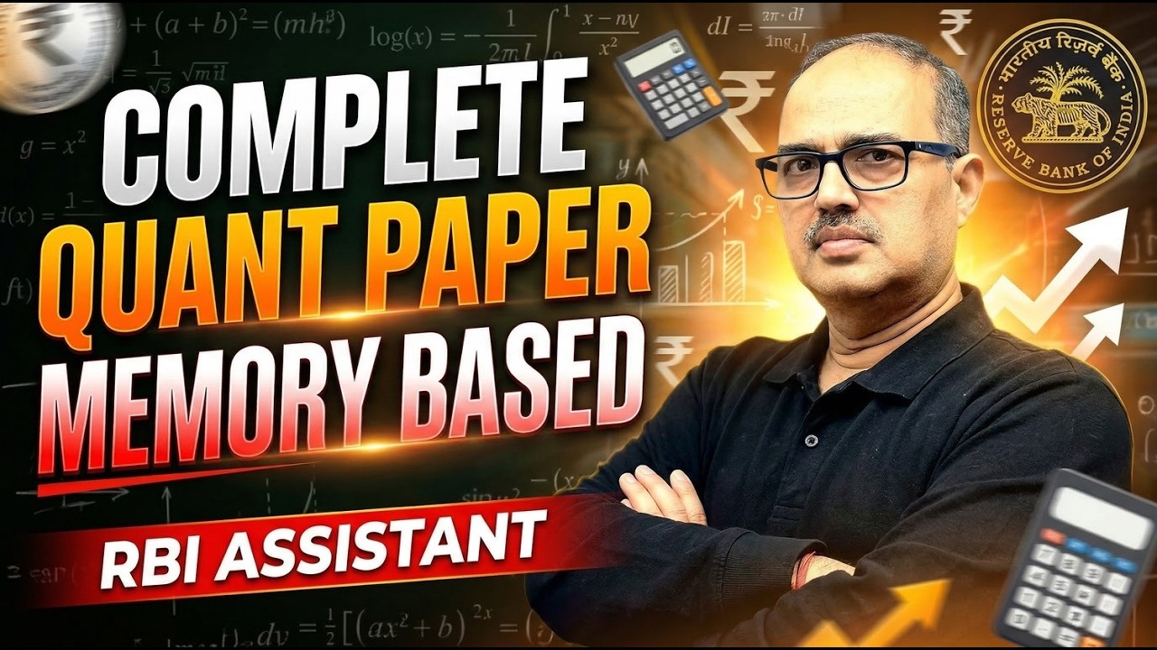 Title RBI Assistant 2026 Memory Based Quant Paper 🔥 Complete Analysis + Fast Tricks | Amar Sir LIVE