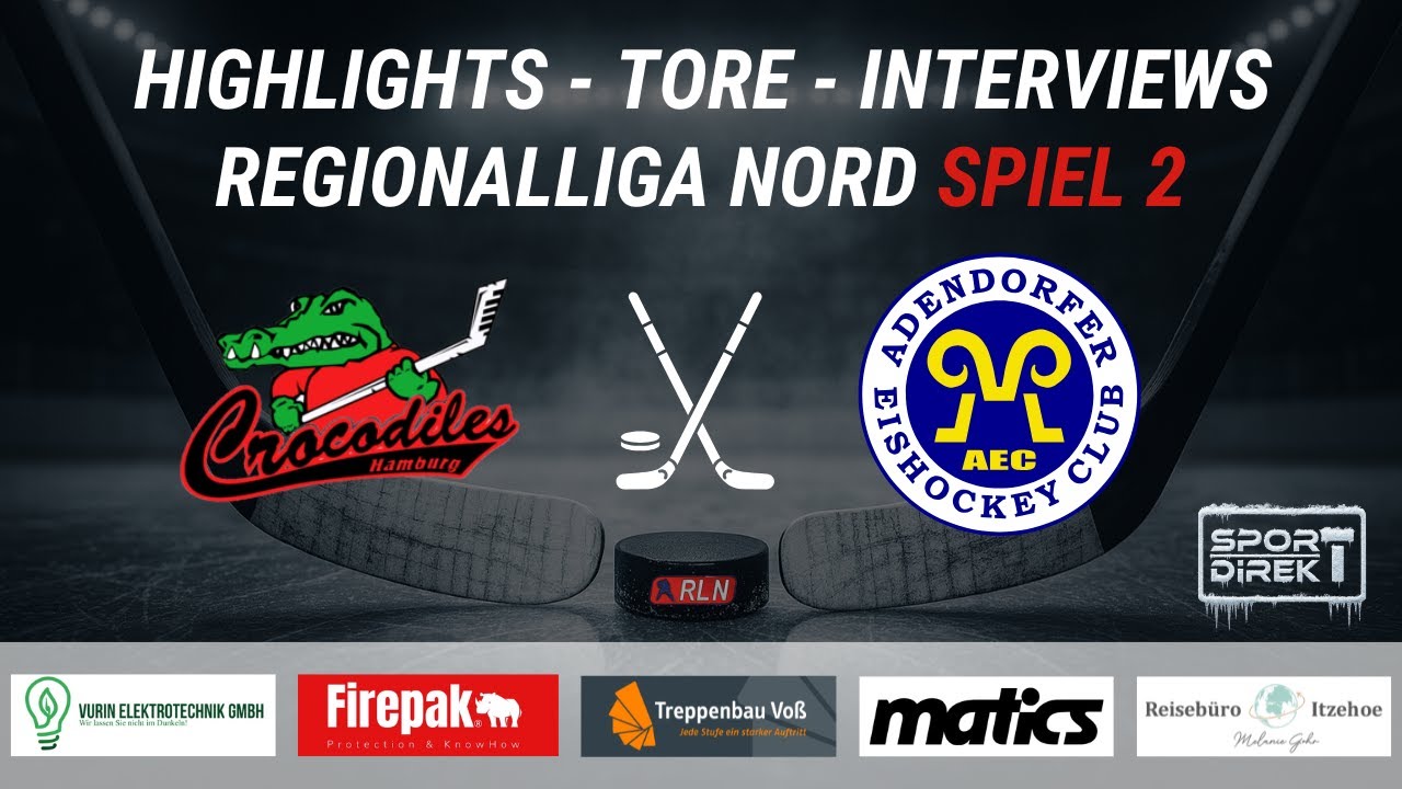 Regionalliga Nord Spiel 2 Crocodiles Hamburg vs. Adendorfer EC #eishockey #highlights #hamburg