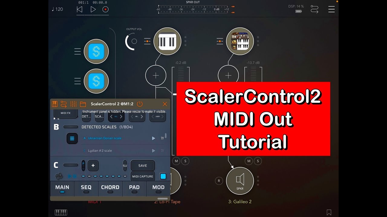 ScalerControl2 — как настроить Scaler2 для управления другими приложениями AUv3 с помощью AUM