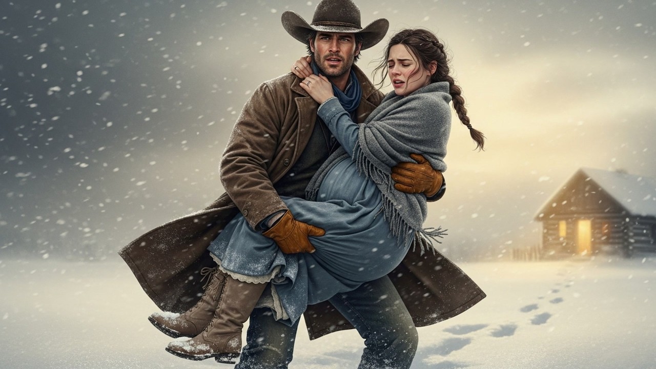 She Was Running Through Snow Nine Months Pregnant, The Cowboy Caught Her Just As Labor Started