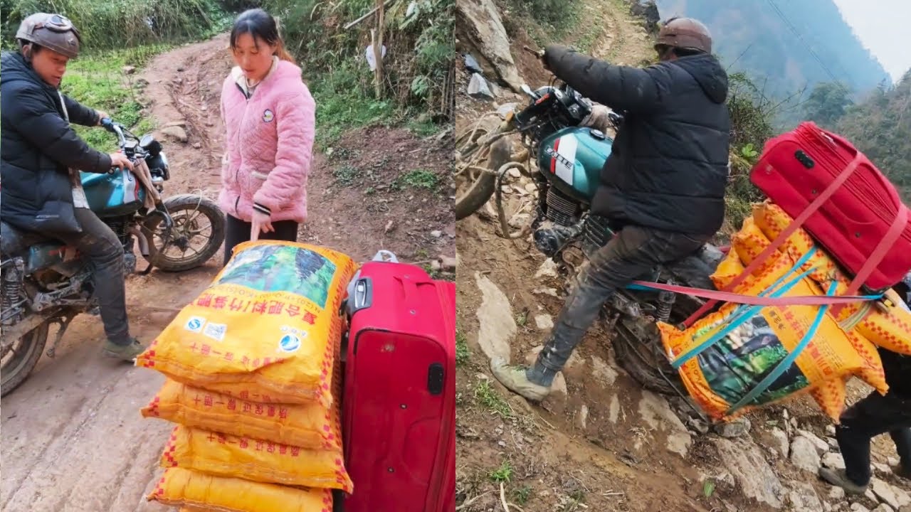 Transporting Goods By Motorcycle Is So Difficult! It Stalled Several Times!#automobile #adventure
