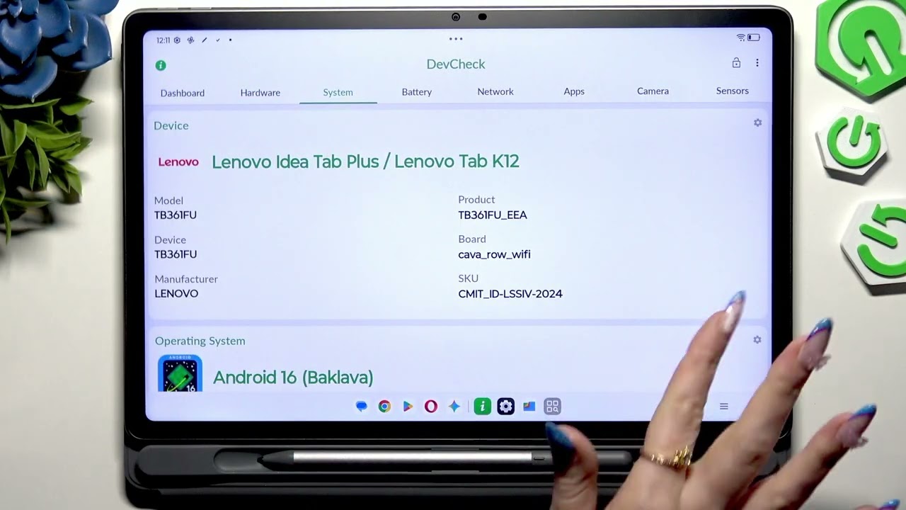 How to Check Specs on LENOVO Idea Tab Plus 12.1 Matte Edition (DevCheck)