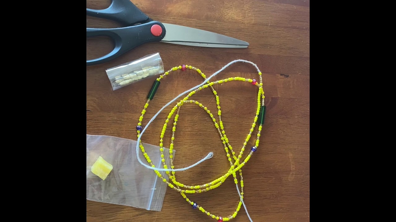 How to attach your clasp to your African waist beads, from shop.ashleeford.com