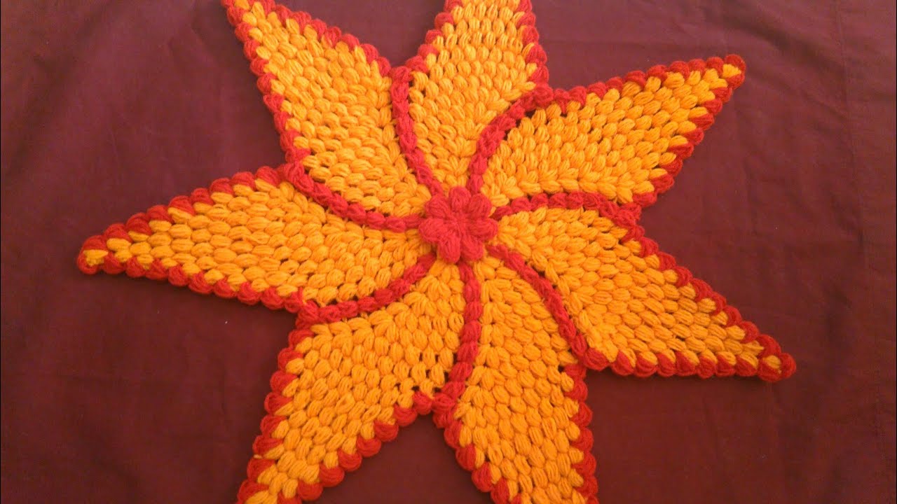 How to crochet flower shape tablemat/in marathi /English subtitles/ रुमाल प्रकार 22