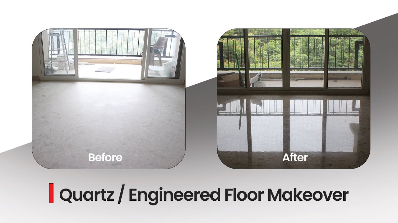 Quartz / Engineered Marble Floor Makeover done at Sobha Petunia Bangalore | Floorzy Makeover