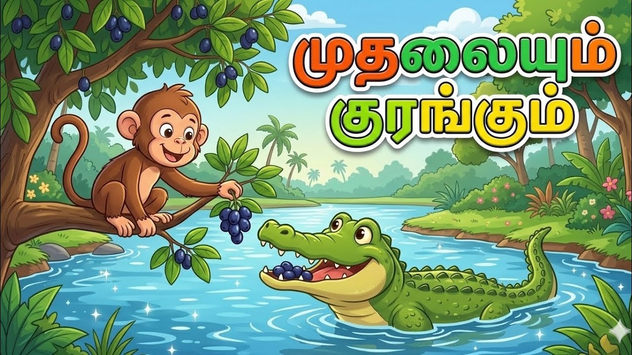 முதலையும் குரங்கும் | The Monkey and the Crocodile Story in Tamil