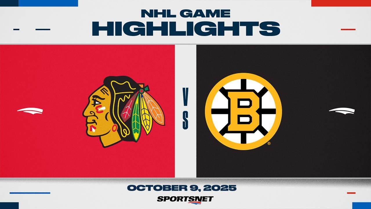 NHL Highlights | Blackhawks vs. Bruins - October 9, 2025