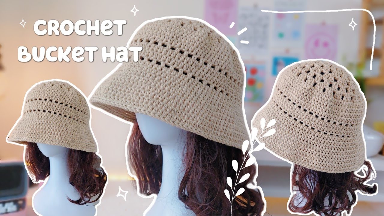 How to crochet bucket hat ❤️ sun hat crochet | Crochet adult hat size M/L