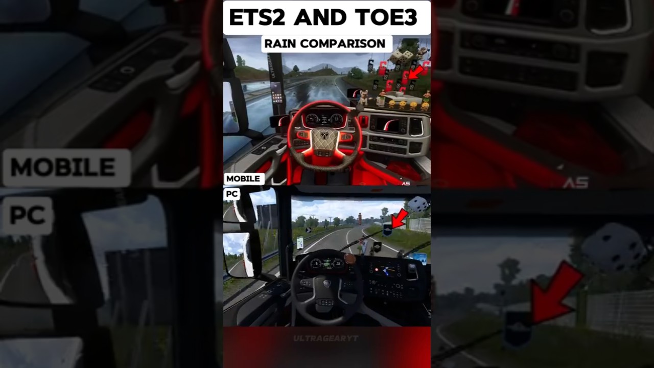 euro truck simulator and truckers of Europe 3 pc and mobile comparison 🧐