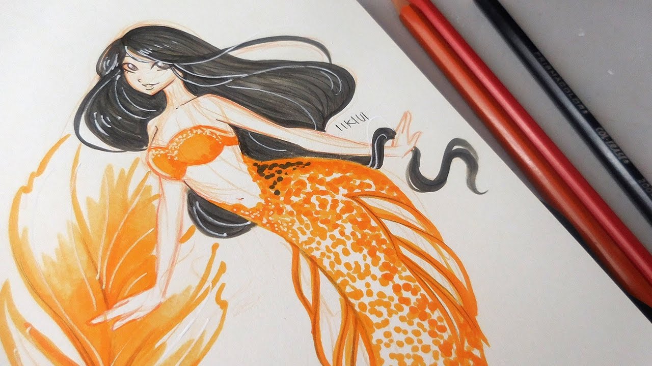 Sketch with Me (#7): Koi Mermaid | Copic Speedpaint | iiKiui