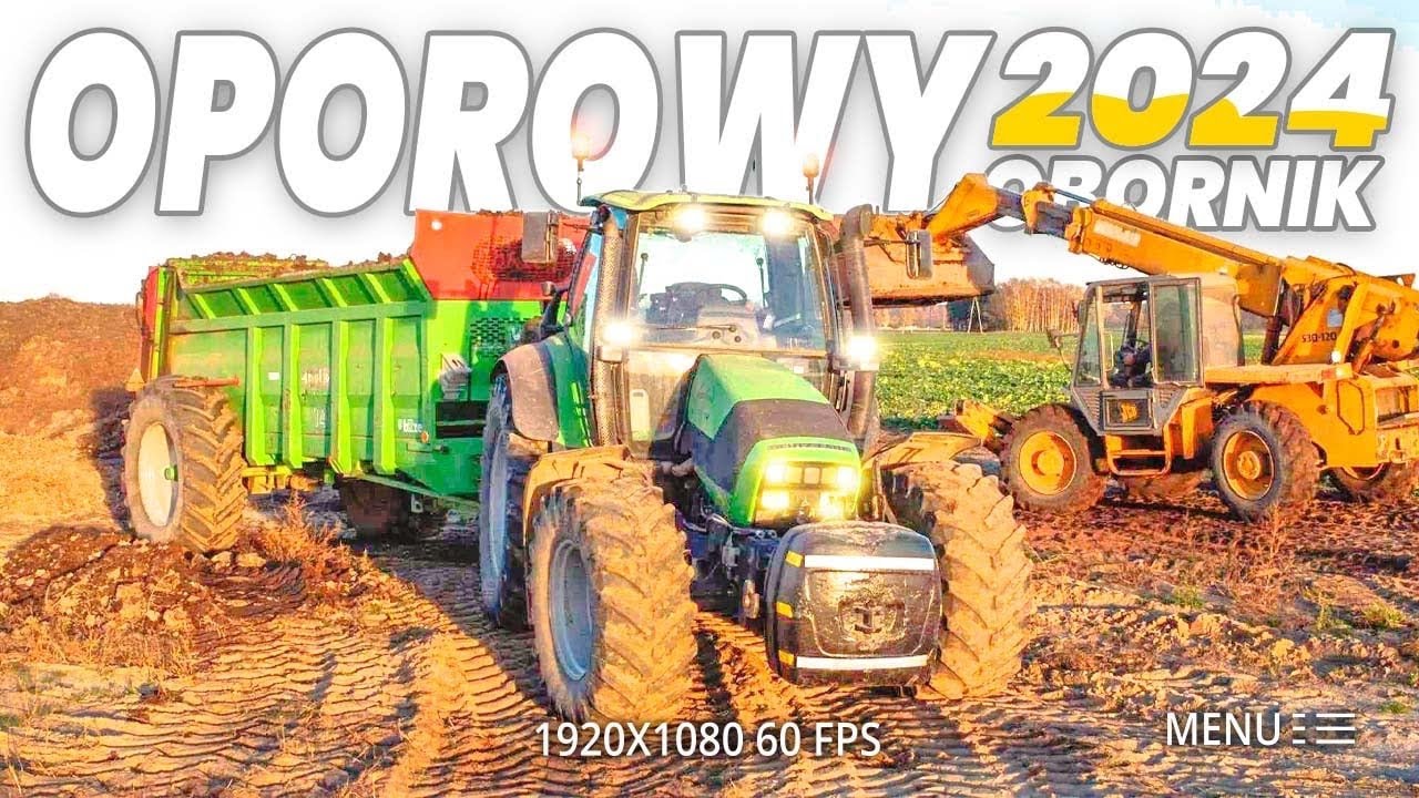 🔥JESIENNY OBORNIK 2024 PRZY ZACHODZIE SŁOŃCA🇵🇱🔥DEUTZ FAHR AGROTRON 150 & JCB🔥OPOROWY DEUTZ-FAHR🔥