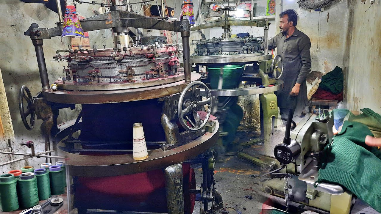 Complete Process of Knit Fabric Manufacturing with Circular Knitting Machines | Hoisery Make Factory