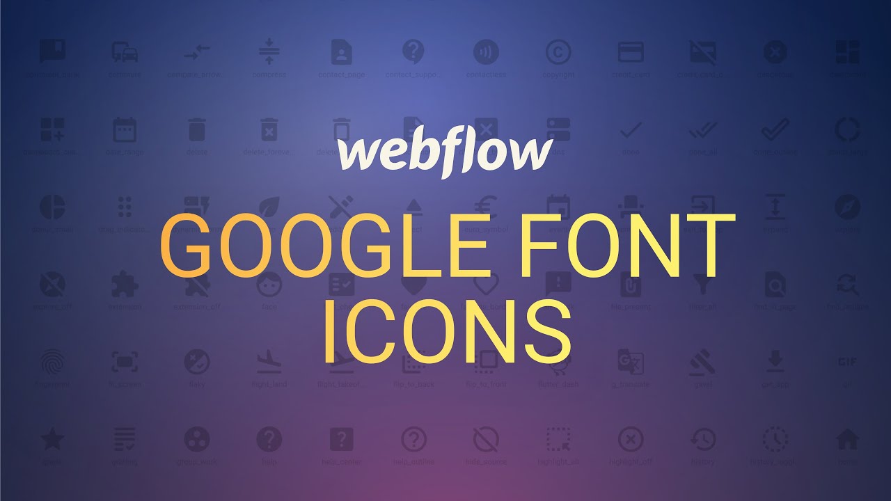 Icons mit Google Fonts einbinden – Webflow Webdesign Tutorial
