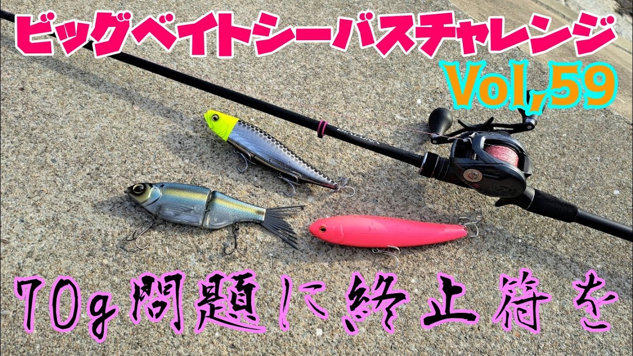 【ビッグベイトシーバスチャレンジ Vol,59】70g問題に終止符を！