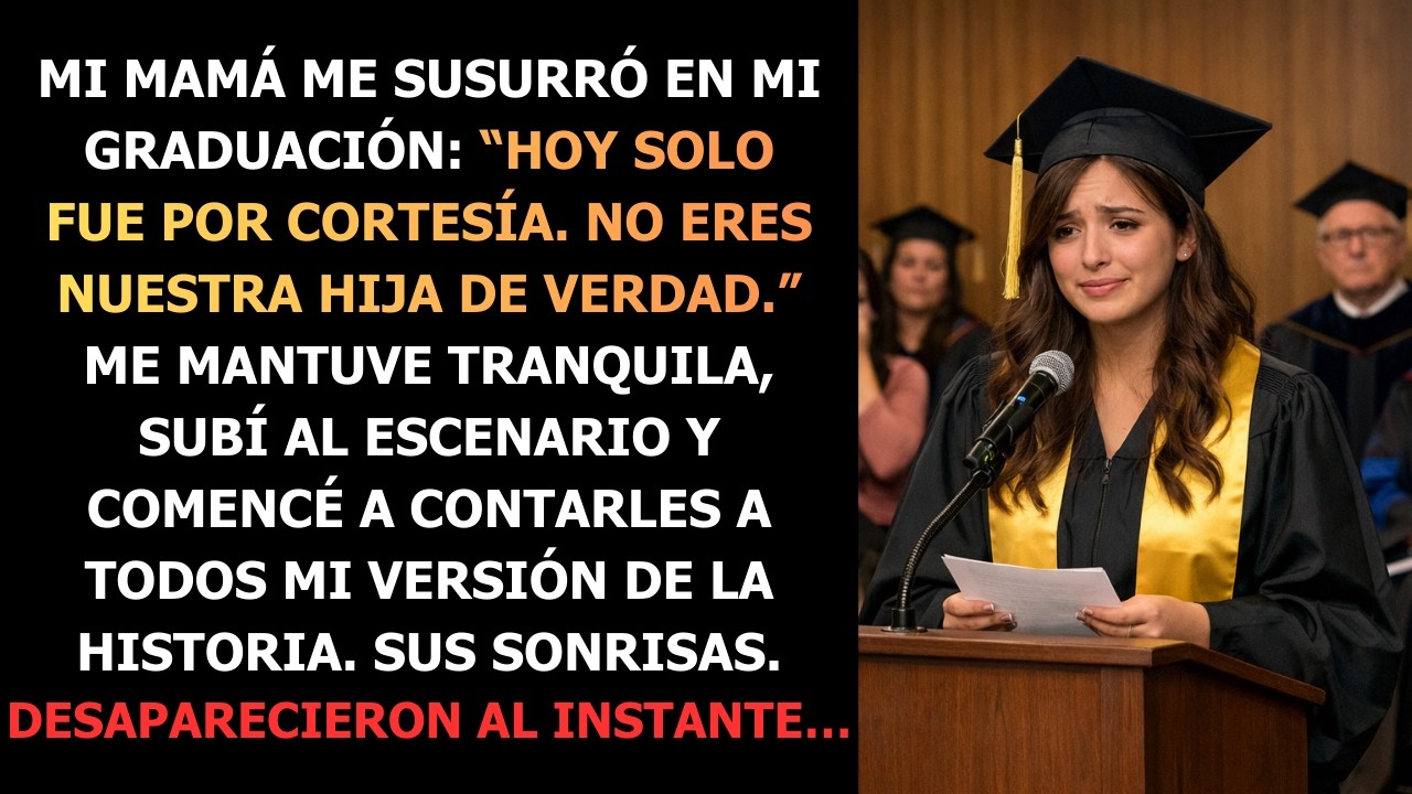 En mi graduación, mi mamá dijo  No eres nuestra hija de verdad  Mi discurso dejó la sala en