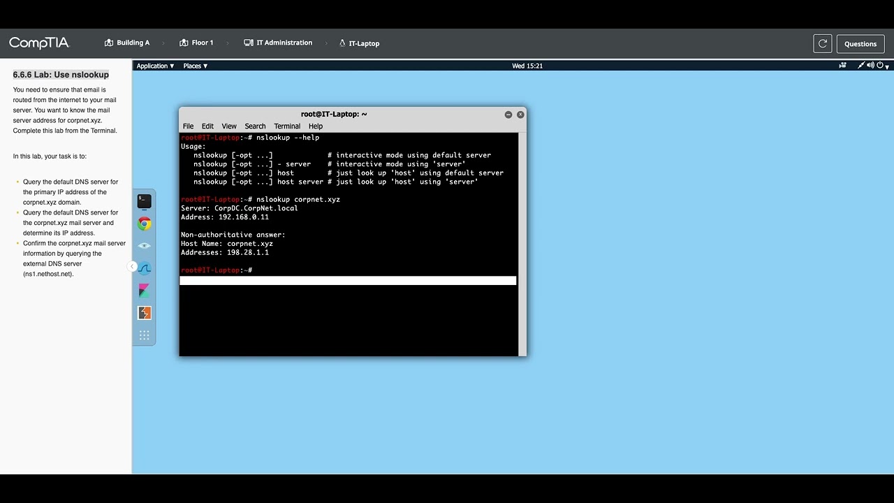 6.6.6 Use nslookup
