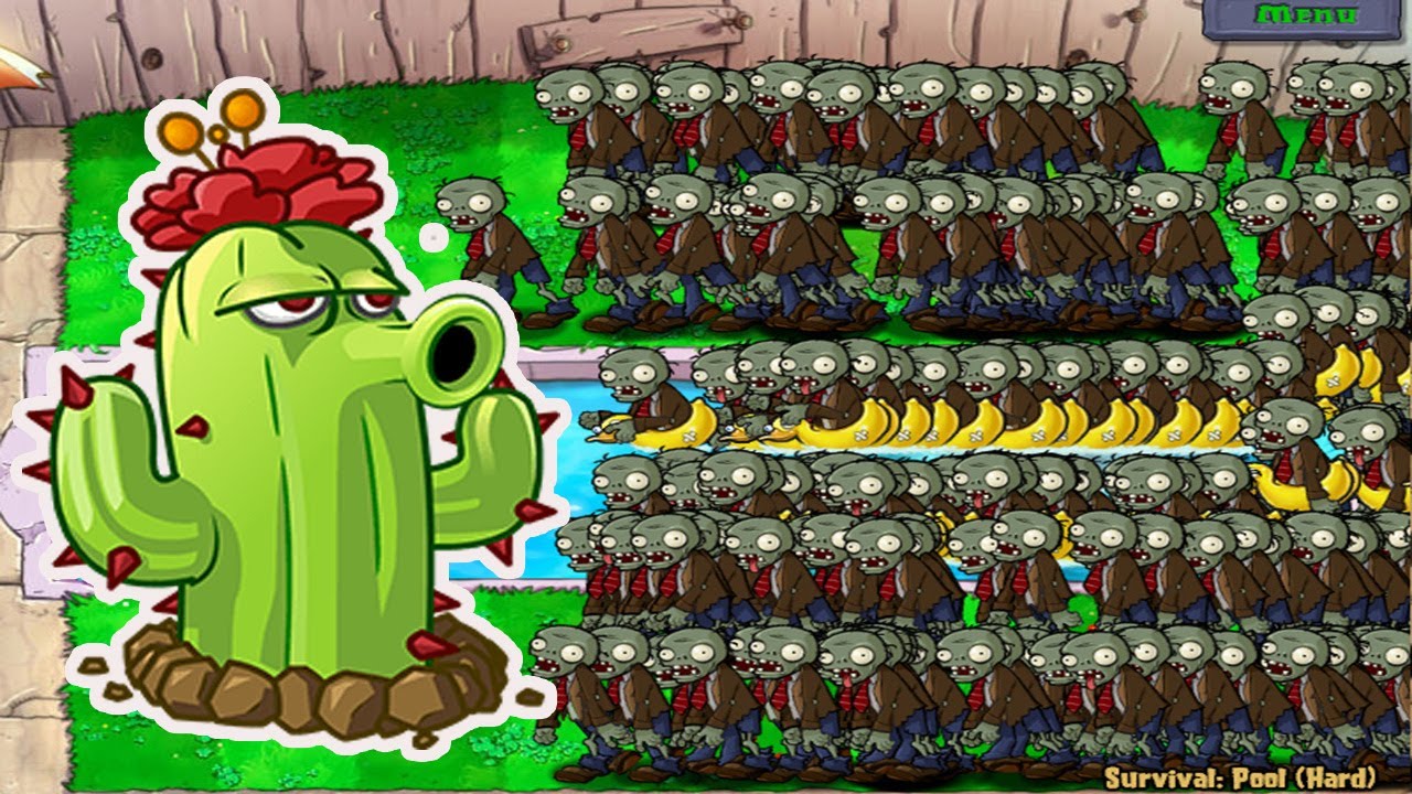 Plant vs zombies pvz hack -  battle of zombies and cactus