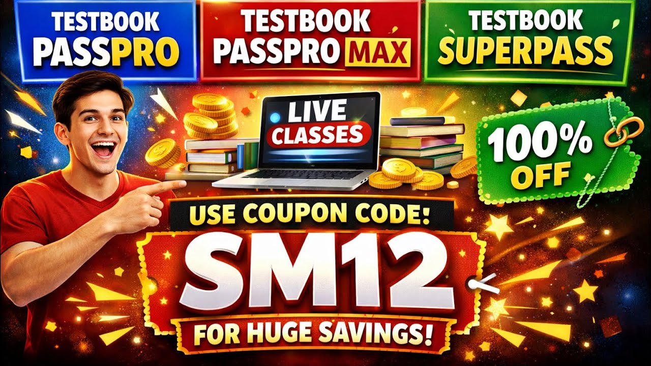 Testbook PassPro Max Coupon Code 2026 🔥| Testbook Pass Pro Coupon Code | Super Pass Live Coupon Code