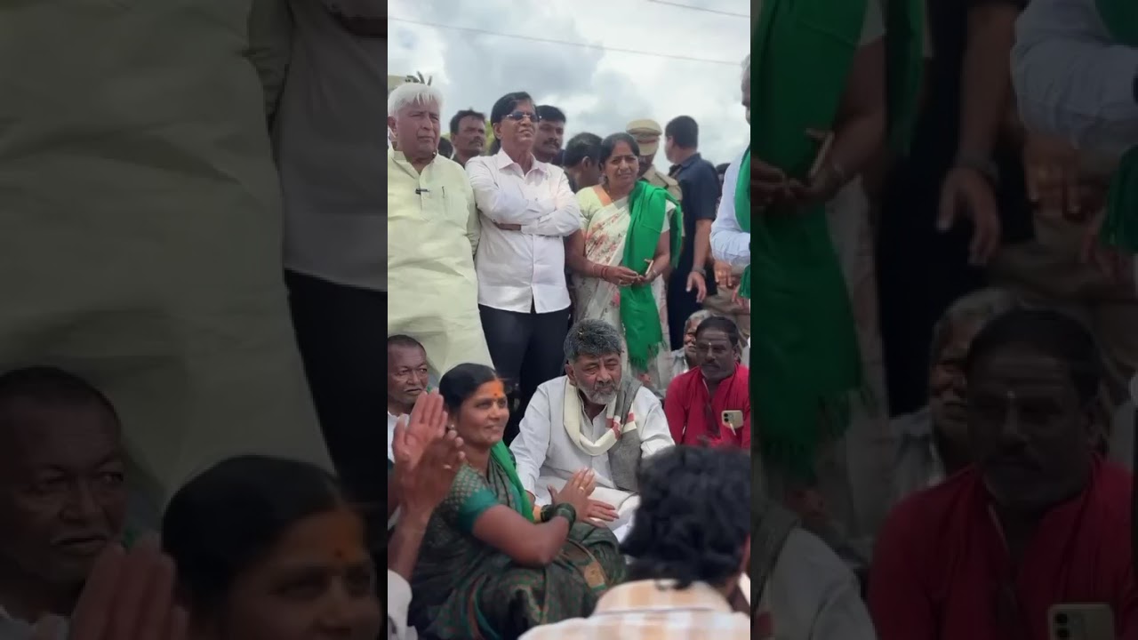 Namma DK Shivakumar with farmers #dkshivakumar #shorts #youtube #viralVideo #trending #farmers #fyp