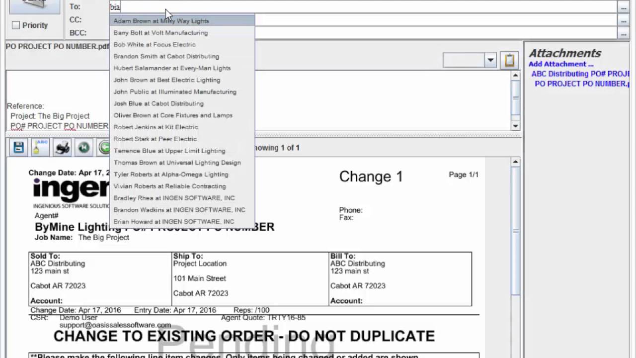 Commissioned Order - Change Order