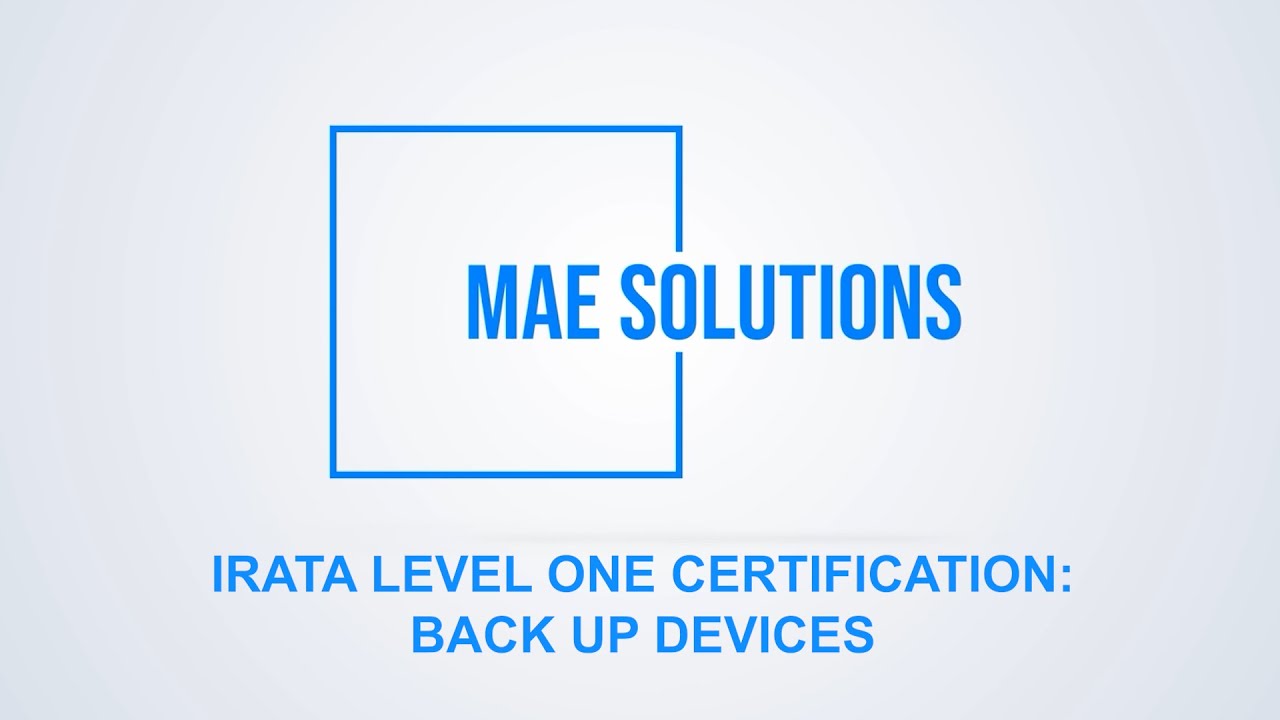 IRATA Level 1 - Backup Devices