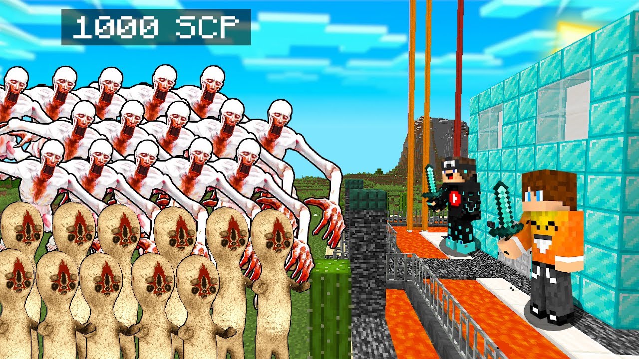 1000 SCP vs TAJNA BAZA w Minecraft!