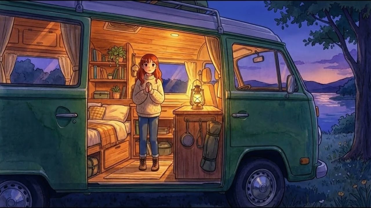 Cozy Girl Autumn Camping – Gentle Fall Leaves & Campfire Glow (優しい秋のキャンプ) | Lofi & Ghibli Ambience
