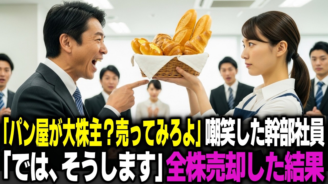 「パン屋が大株主？じゃあ売ってみろよ！」昼休みにパンを売る女性をバカにした幹部社員。「わかりました…」言われた通りに持ち株を全て売却した結果