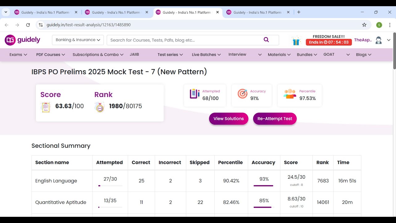 IBPS PO Prelims Mock Test On Guidely #ibps #rrb #sbi