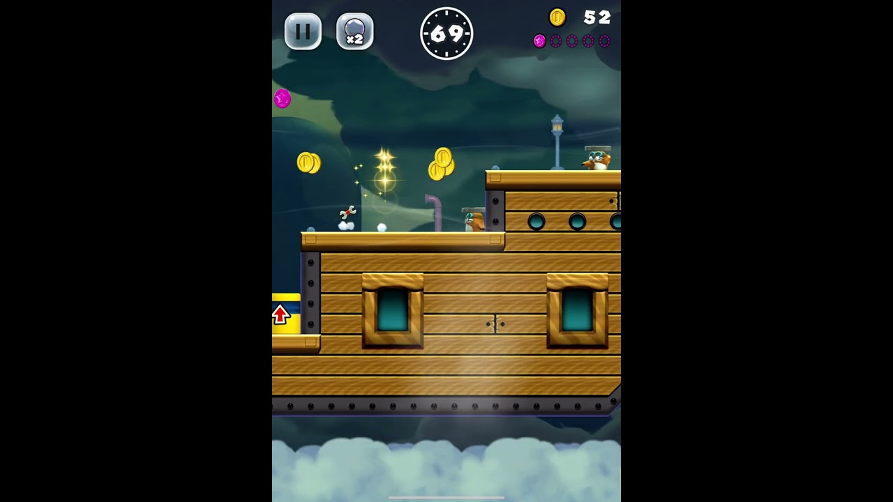 Super Mario run 6-1 to 6-4.