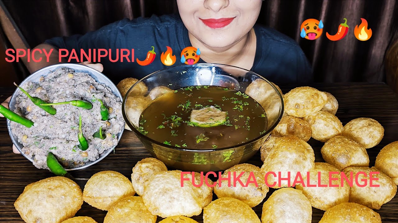 ASMR EATING SPICY 🔥🌶PANIPURI/FUCHKA/GOLGAPPA | PANIPURI EATING CHALLENGE 🥵🥵| INDIAN STREET FOOD ASMR