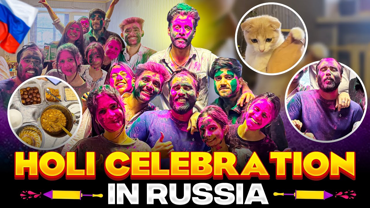 1st HOLI CELEBRATION IN RUSSIA 🇷🇺#mbbsabroad #vlog #holi 