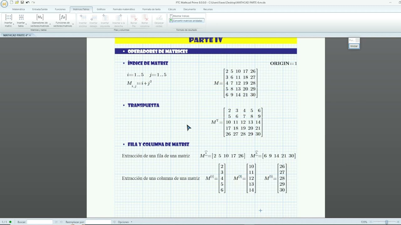 TUTORIAL MATHCAD PRIME  ( PARTE IV )