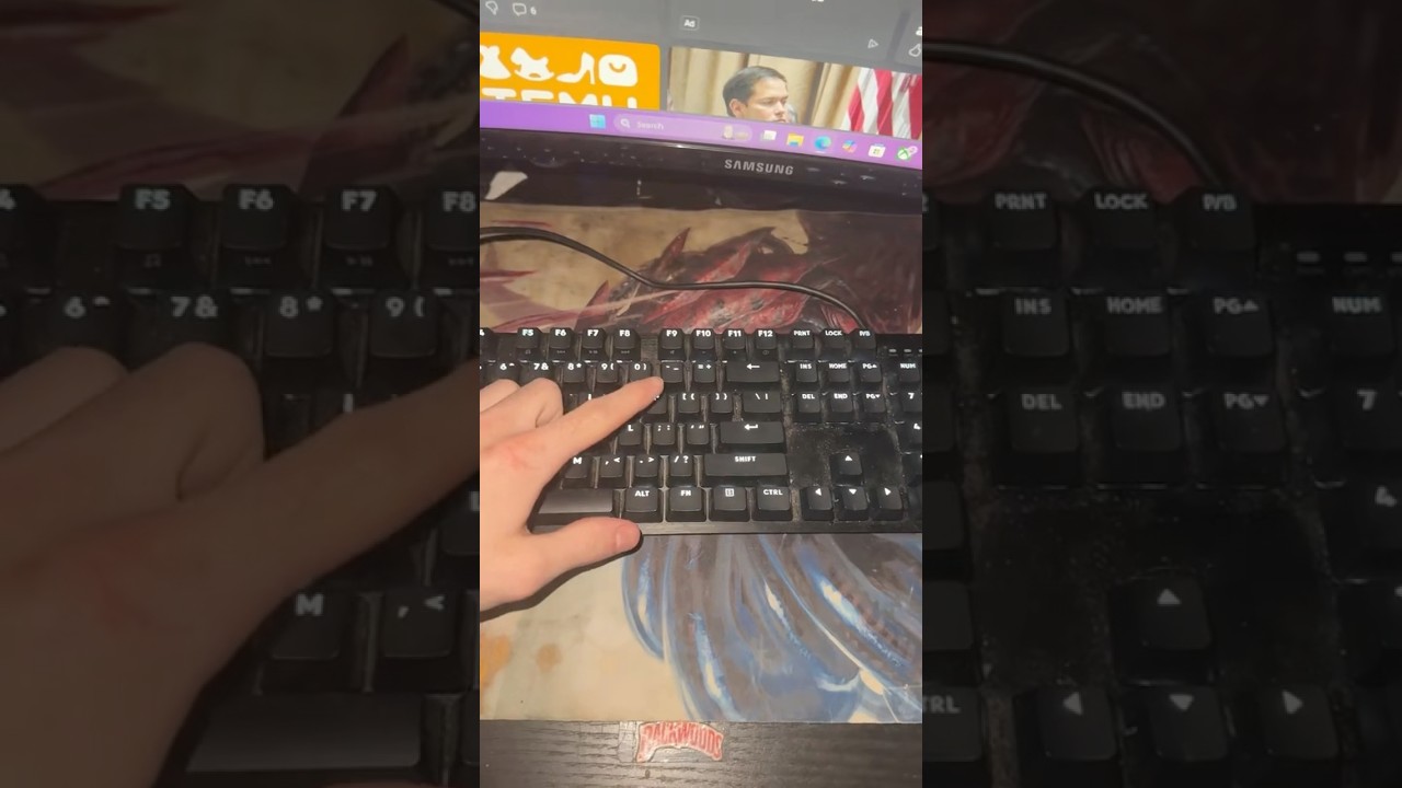 I type P and Larry’s computer as a joke