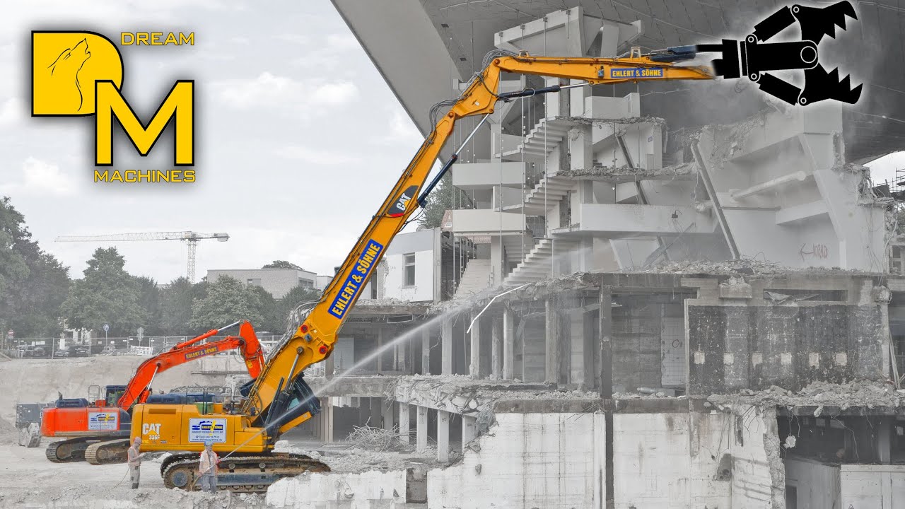 CATERPILLAR 336F LONGFRONT BAGGER REISST SCHWIMMHALLE AB [2] BAUSTELLE ABBRUCH  DREAM MACHINES