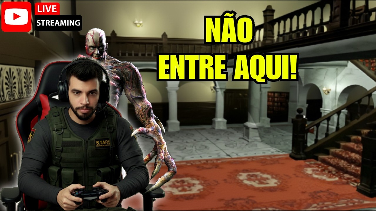 SOBREVIVENDO NO HARD! 💥 Resident Evil 1 Clássico: Chris Redfield sem Piedade (LIVE) #residentevil