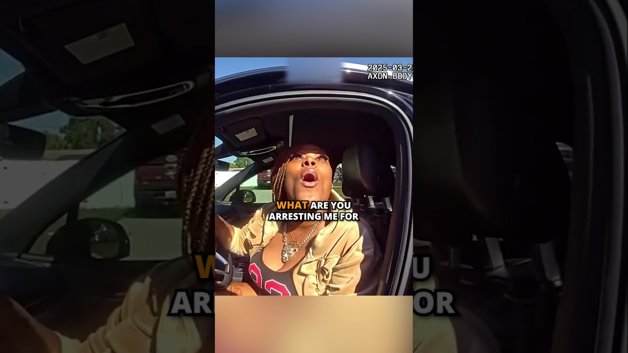 Woman FREAKS OUT after a cop takes her EXPIRED license plate 😭 #bodycam #police